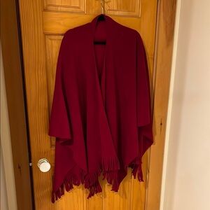 Red Le Chateau Shawl with Fringe